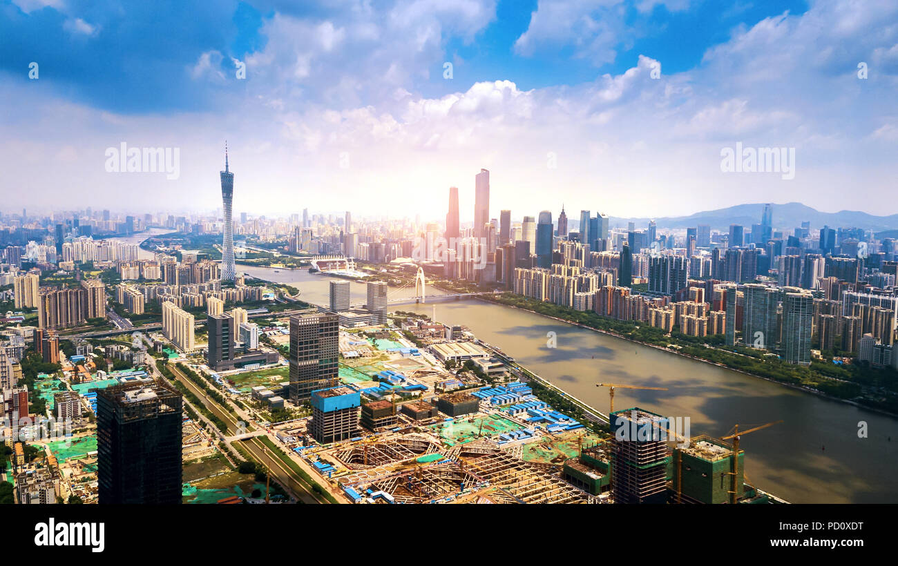 Luftaufnahmen von Guangzhou, China Stockfoto
