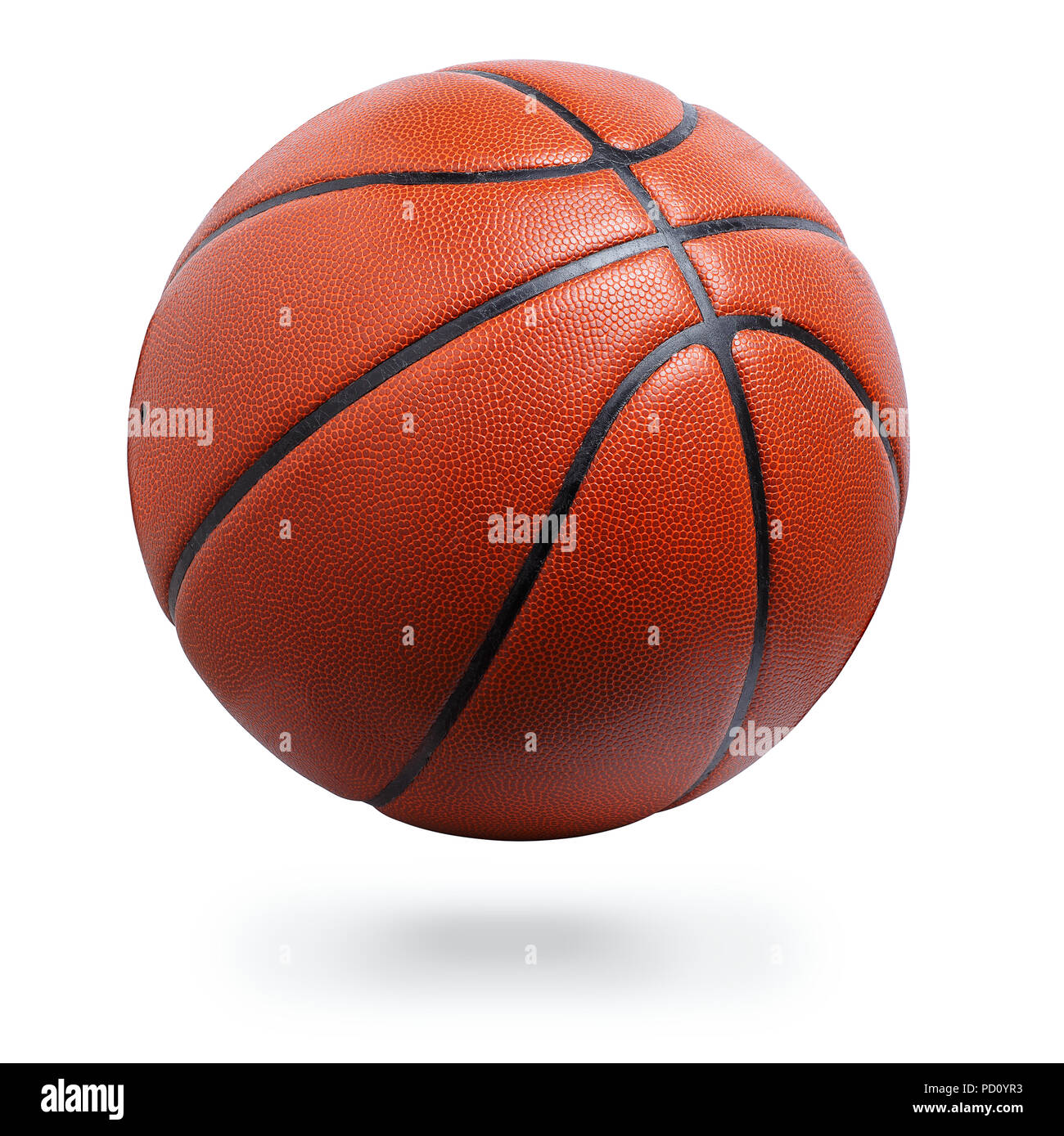 Orange Basketball Ball isoliert auf weißem Hintergrund Stockfoto