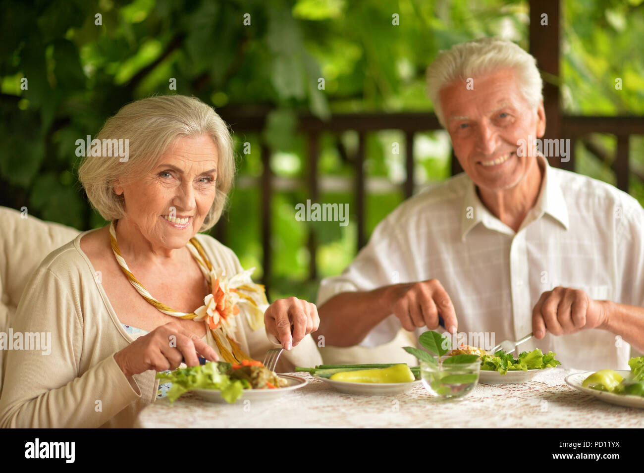 Senior paar Diner Stockfoto