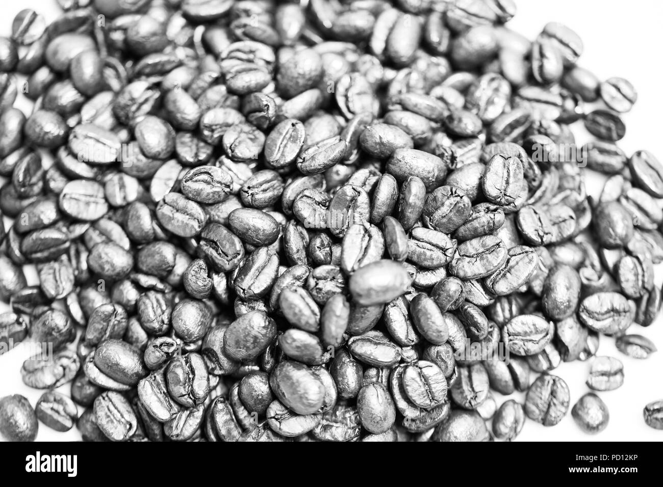 Kaffeebohnen high key Studio Stockfoto