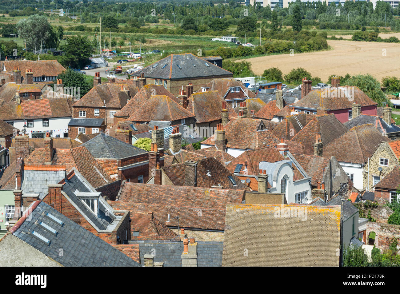 Dächer Ansicht von Sandwich in Kent Stockfoto