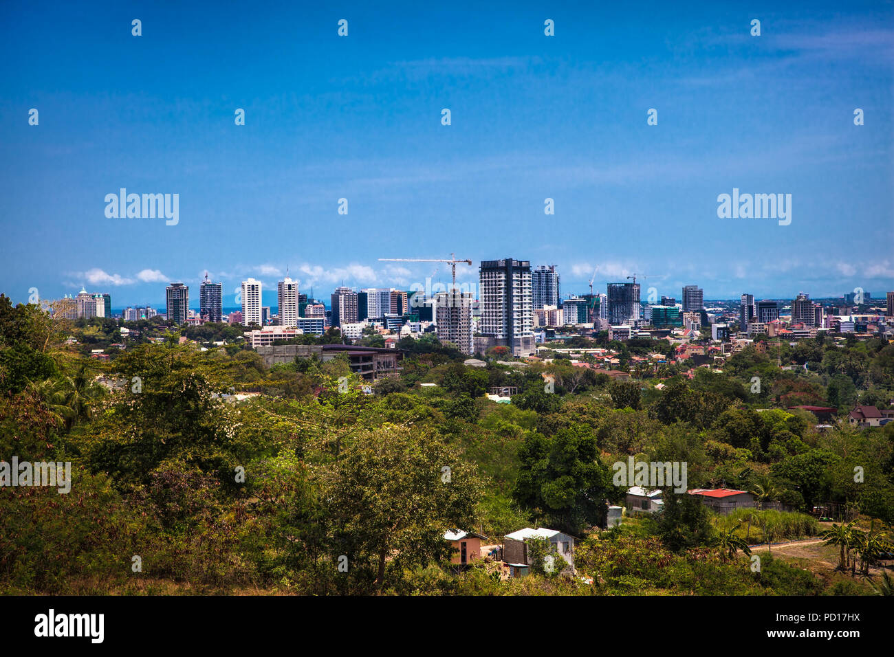 Panorama von Cebu City. Philippinen. Cebu auf den Philippinen zweite bedeutendste Metropole und wichtigsten inländischen Versand Port. Stockfoto