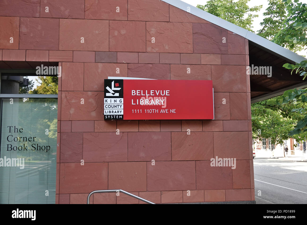 Bellevue Bibliothek Gebäude in der Innenstadt von Bellevue, WA, USA. August 2018 Stockfoto