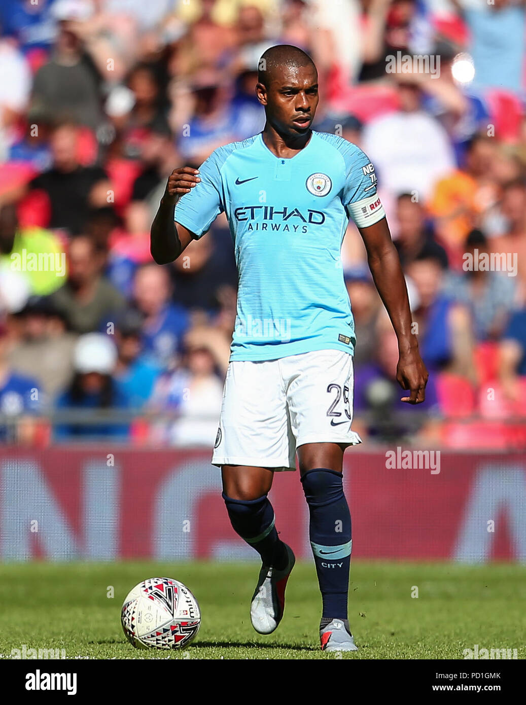 London, Großbritannien. 05 Aug, 2018. Fernandinho von Manchester City während der FA Community Shield Match zwischen Chelsea und Manchester City im Wembley Stadium am 5. August 2018 in London, England. (Foto von John rainford/phcimages.com) Credit: PHC Images/Alamy leben Nachrichten Stockfoto