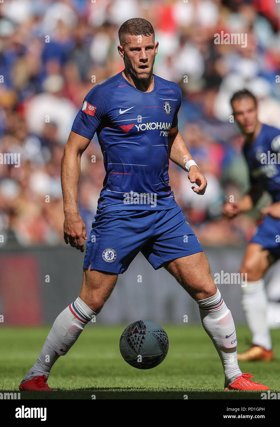 Ross Barkley von Chelsea im FA Community Shield Match zwischen Chelsea und Manchester City im Wembley Stadium am 5. August 2018 in London, England. (Foto von John rainford/phcimages.com) Stockfoto