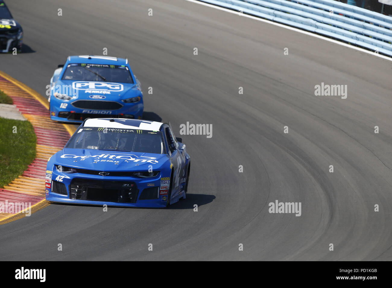 August 5, 2018 - Watkins Glen, New York, Vereinigte Staaten von Amerika - Kyle Larson (42) kämpfe für Position während des Bowling am Glen in Watkins Glen International in Watkins Glen, New York. (Bild: © Justin R. Noe Asp Inc/ASP über ZUMA Draht) Stockfoto