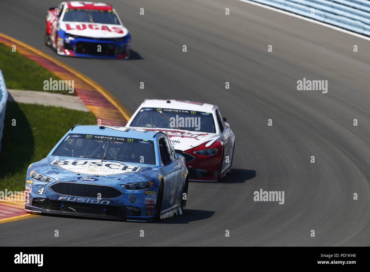 August 5, 2018 - Watkins Glen, New York, Vereinigte Staaten von Amerika - Kevin Harvick (4) Schlachten für Position während des Bowling am Glen in Watkins Glen International in Watkins Glen, New York. (Bild: © Justin R. Noe Asp Inc/ASP über ZUMA Draht) Stockfoto