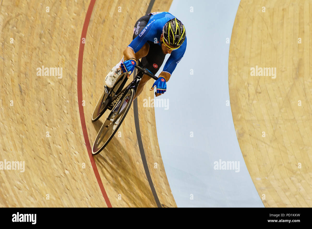 Glasgow, Großbritannien - 5 August 2018 - Track Racing Punkte Rennen auf Sir Chris Hoy Velodrome als Teil der europäischen Meisterschaft 2018. Credit: Pawel Pietraszewski/Alamy leben Nachrichten Stockfoto