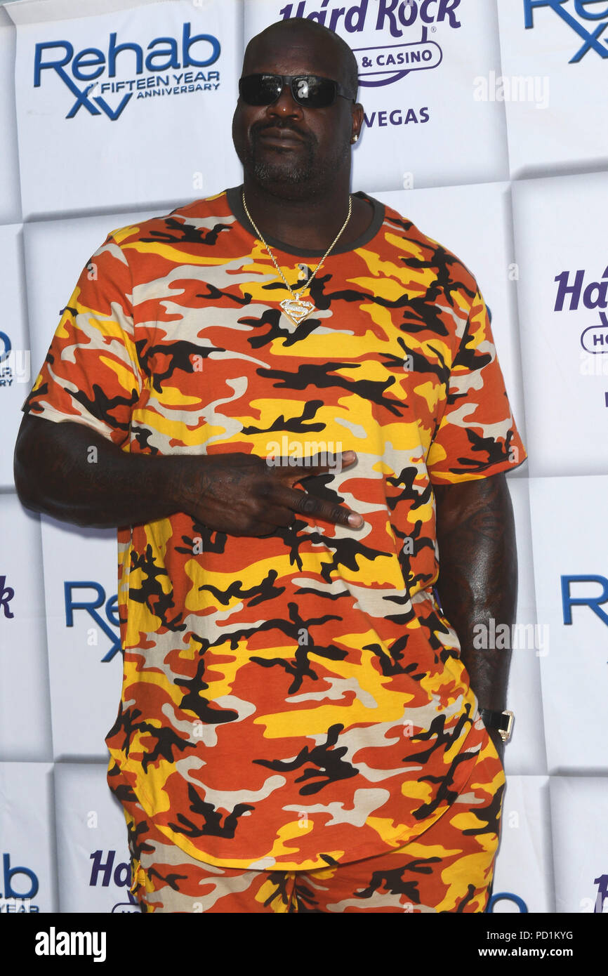 Las Vegas, NV, USA. 5 Aug, 2018. Shaquille O'Neal, alias DJ Diesel übernimmt Rehab Beach Club im Hard Rock Hotel & Casino in Las Vegas, Nevada am 5. August 2018. Credit: Damairs Carter/Medien Punch/Alamy leben Nachrichten Stockfoto