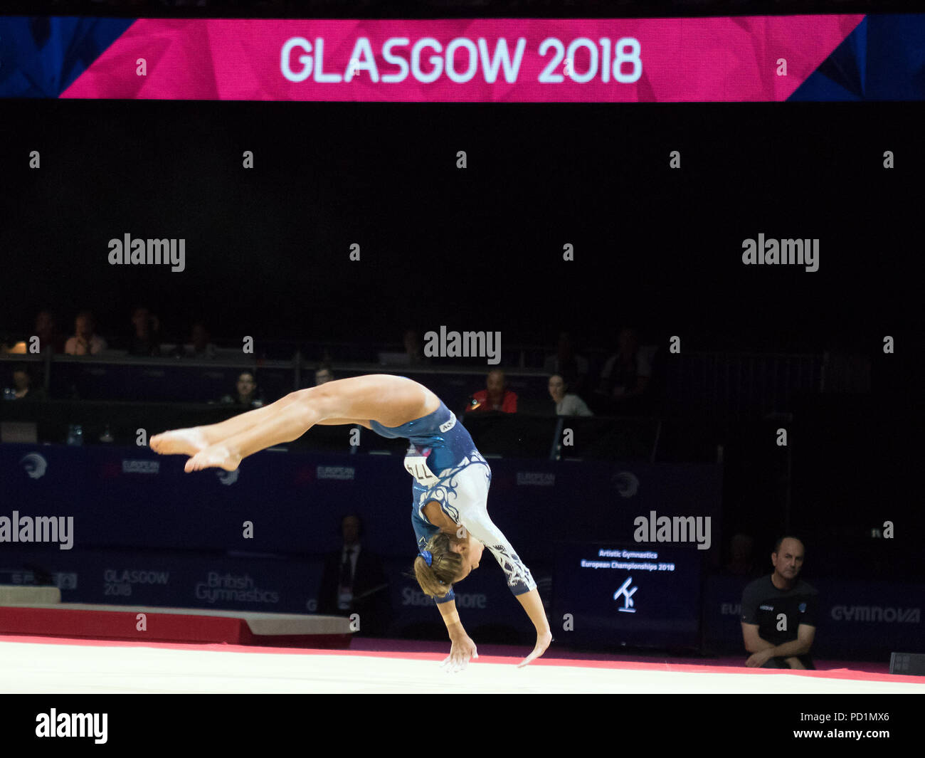 Glasgow, Schottland, Großbritannien. 5. August 2018. Italiens Martina Basile konkurriert in der Frauen, Finale, während Tag 4 der Glasgow Europameisterschaften 2018, an die SSE-Hydro. Iain McGuinness/Alamy leben Nachrichten Stockfoto