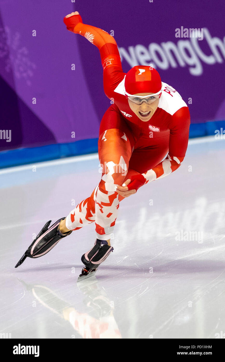 Natalia Czerwonka (POL) competiting im Eisschnelllauf: Frauen 1500 m bei den Olympischen Winterspielen PyeongChang 2018 Stockfoto