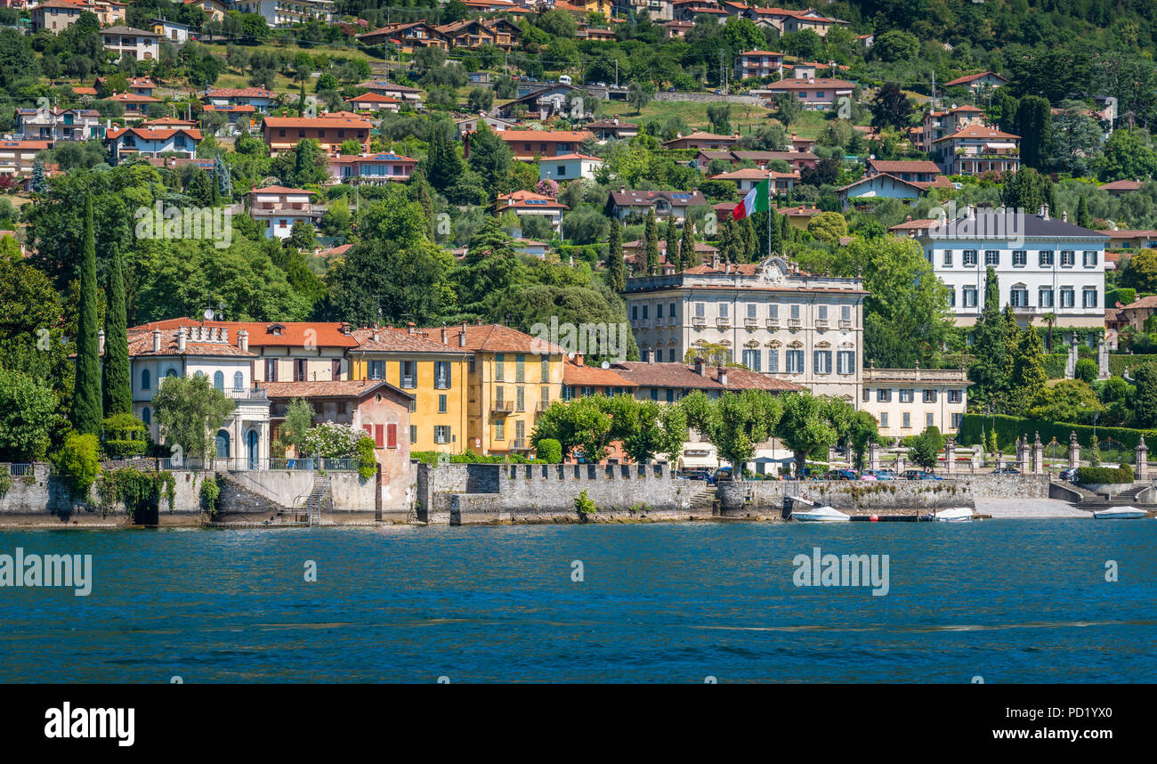 Malerische Aussicht in Tremezzo am Comer See, Lombardei, Italien. Stockfoto