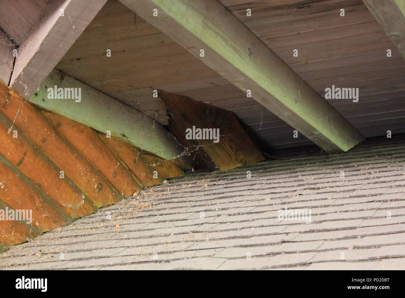 Komplizierte Dach eave Anschluss und Gebäude hinaus in die Natur und