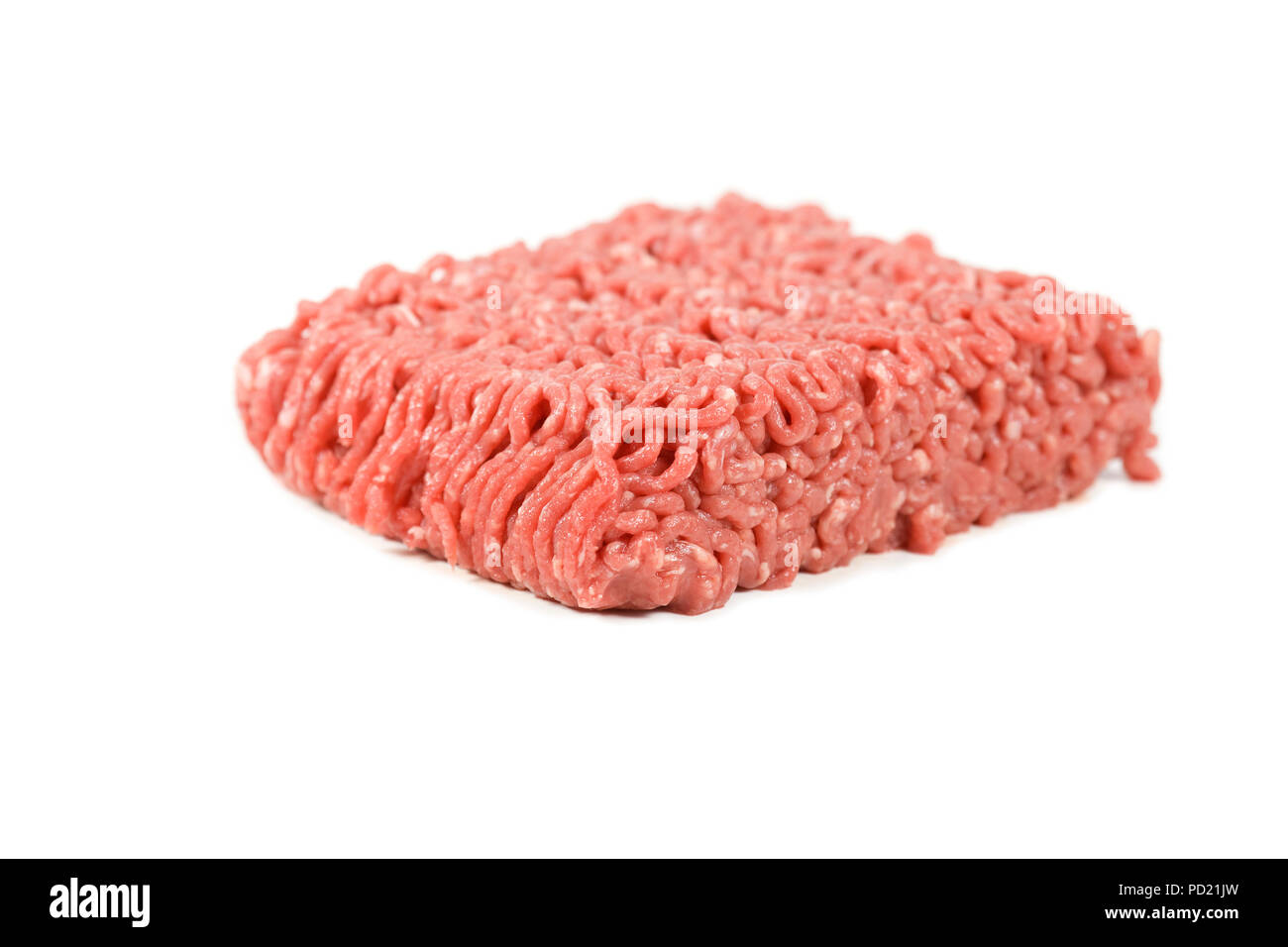 Hackfleisch auf isolierten weißen Hintergrund Stockfoto