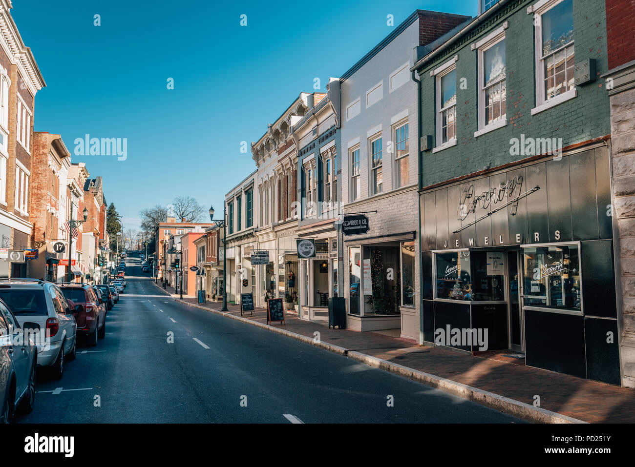 Beverly Straße, in der Innenstadt von Staunton, Virginia Stockfoto