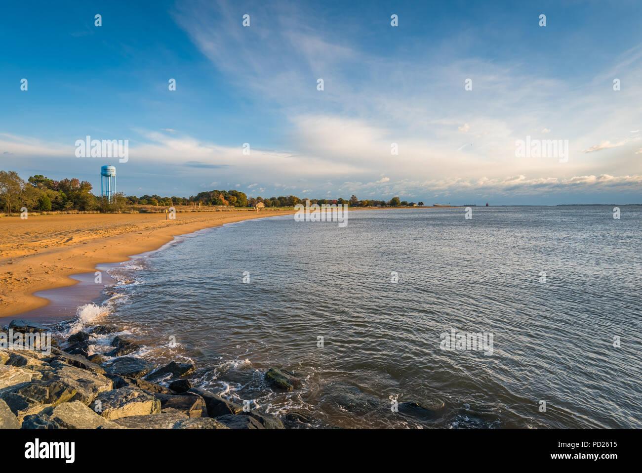 Der Strand in Sandy Point State Park, in Annapolis, Maryland Stockfoto