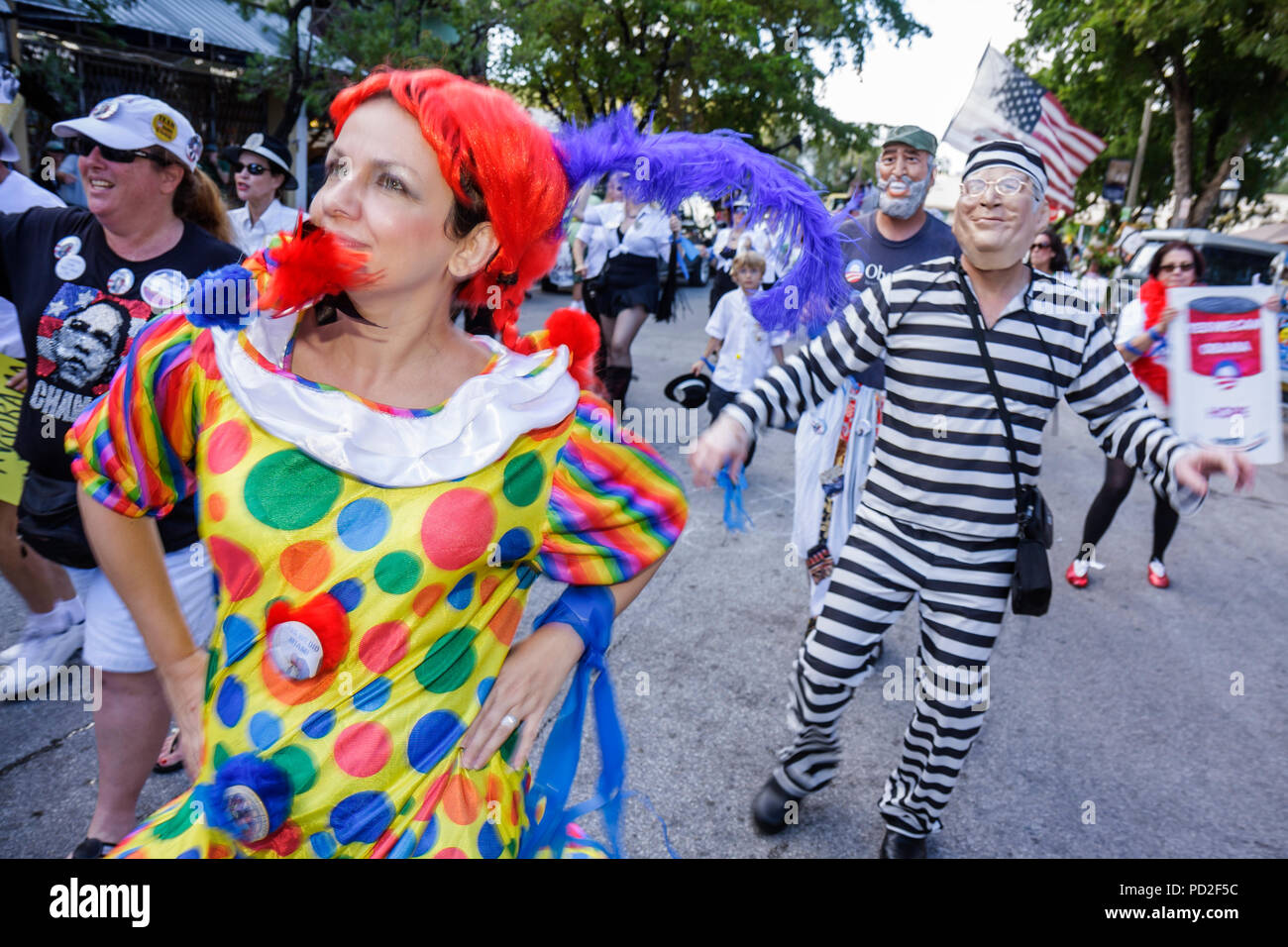 Miami Florida, Miami Dade County, Coconut Grove, King Mango Strut, jährlich, Gemeinschaftsveranstaltung, Parade, Satire, Parodie, Schwarze Afrikaner, ethnische minori Stockfoto