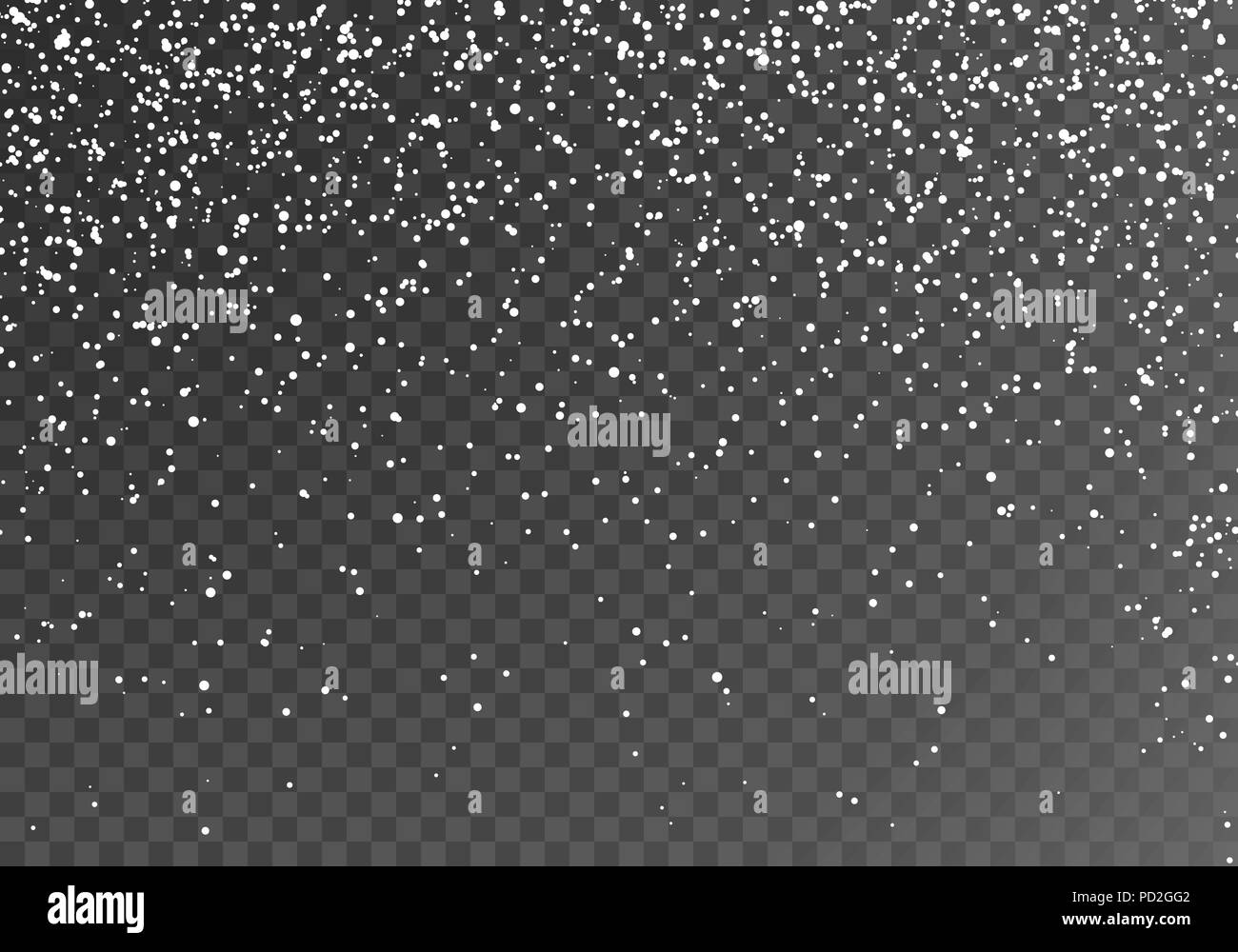 Fallende Schneeflocken. Schneefall Muster. Vector Illustration isoliert auf transparentem Hintergrund Stock Vektor