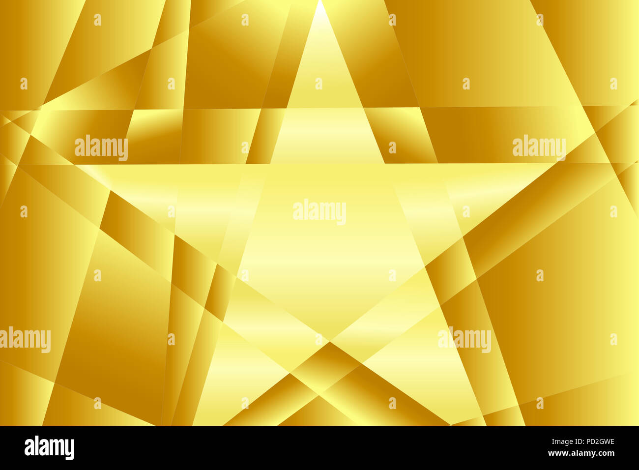 Abstrakte Farbverlauf gold Textur Hintergrund mit Stern. Stockfoto