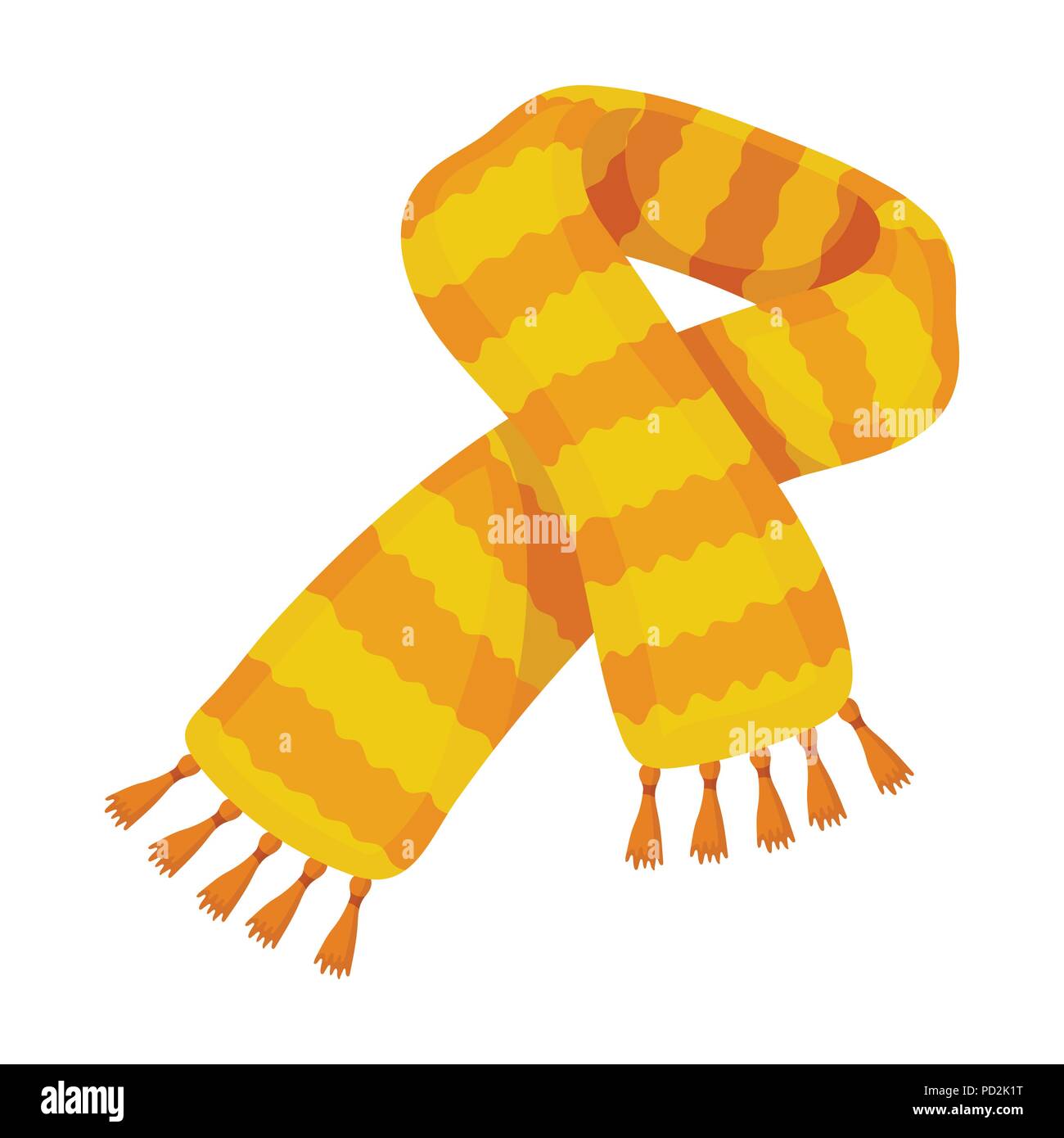 Gelb gestreifte Wolle Schal Schals und Tücher einzelnen Symbol im Comic-stil  Vektor Symbol lieferbar web Abbildung Stock-Vektorgrafik - Alamy