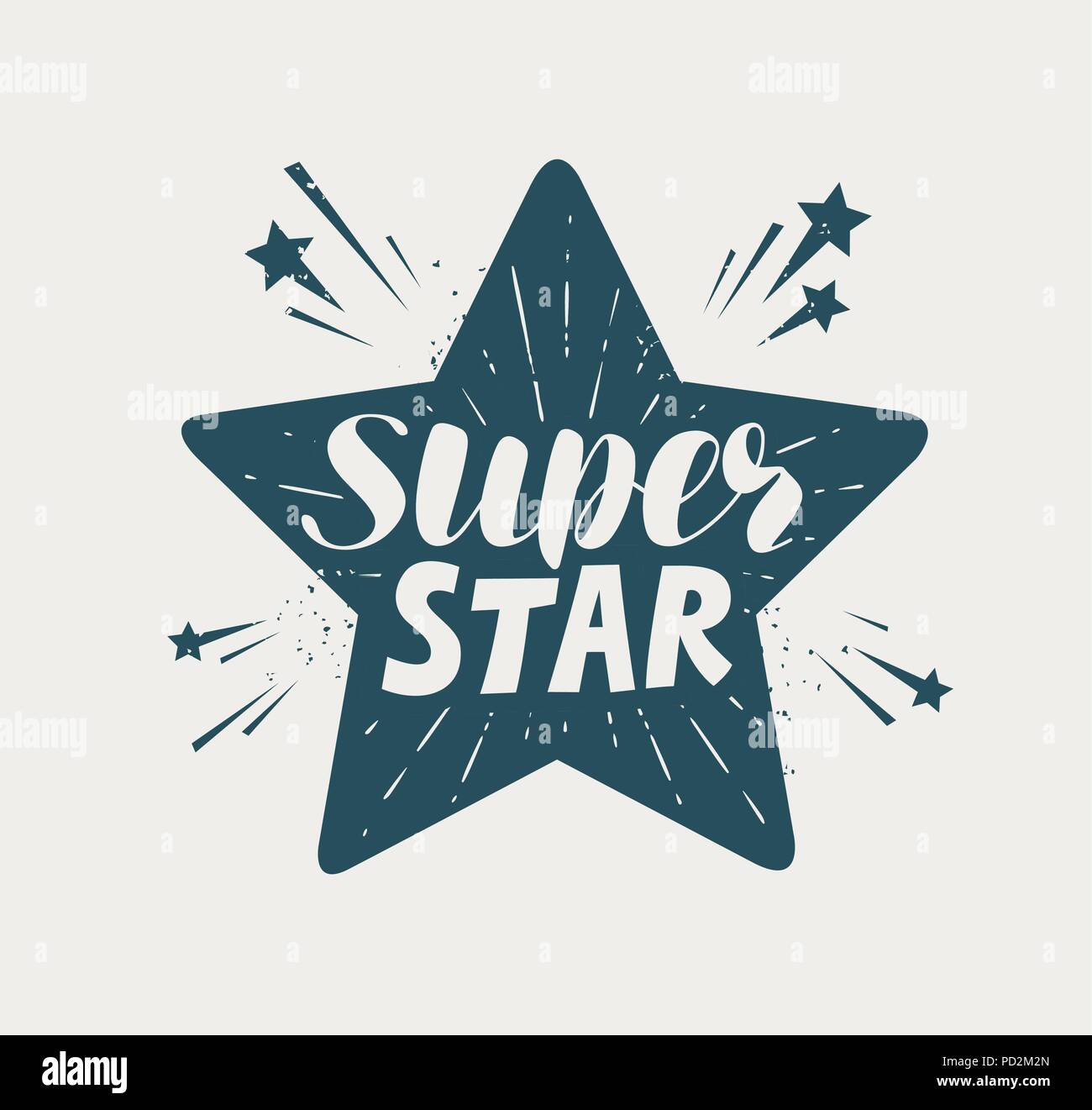 Super Star, typografische Gestaltung. Schriftzug Vector Illustration Stock Vektor