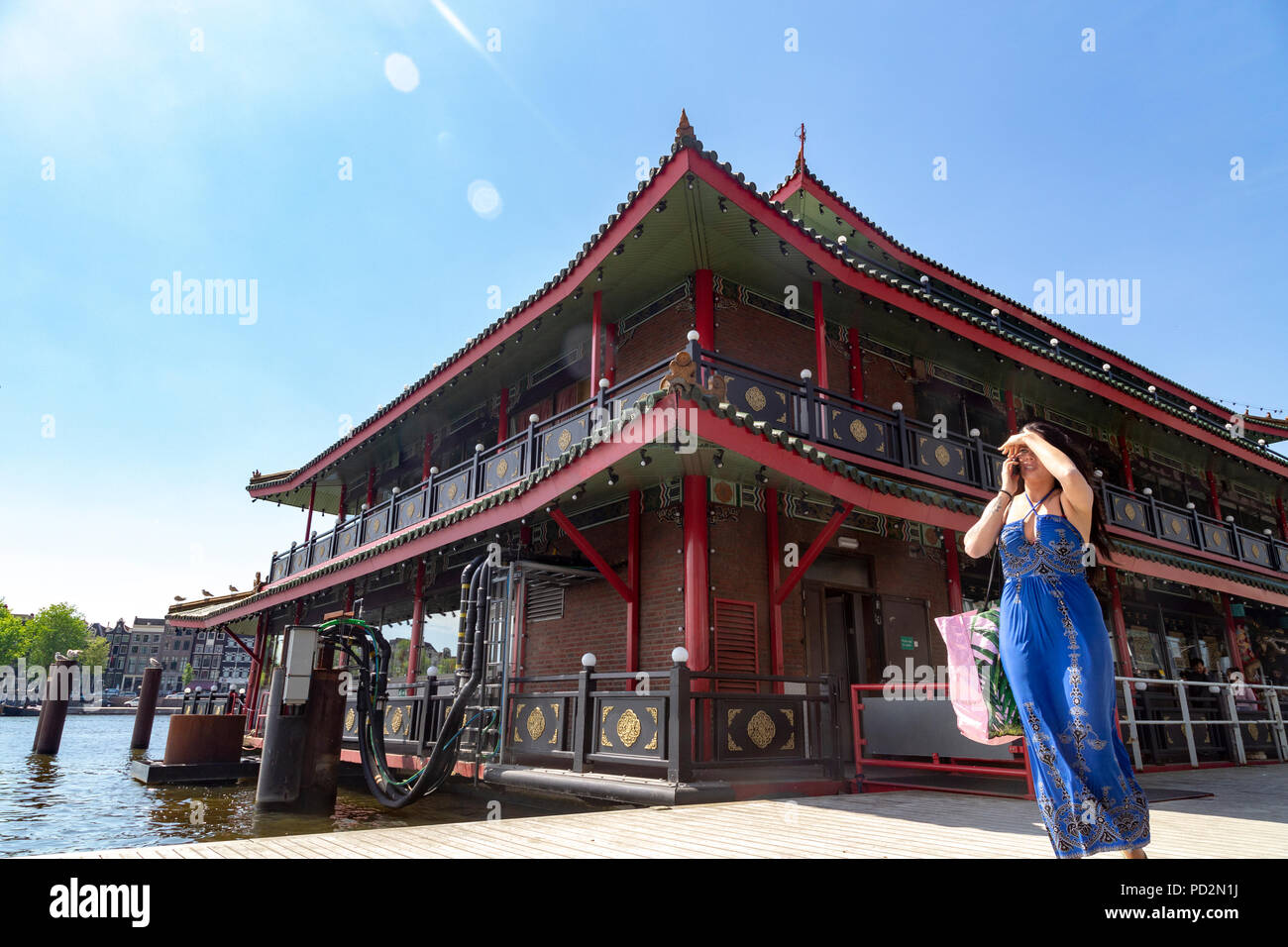 Sea Palace Floating Chinesisches Restaurant in Amsterdam, Niederlande Stockfoto
