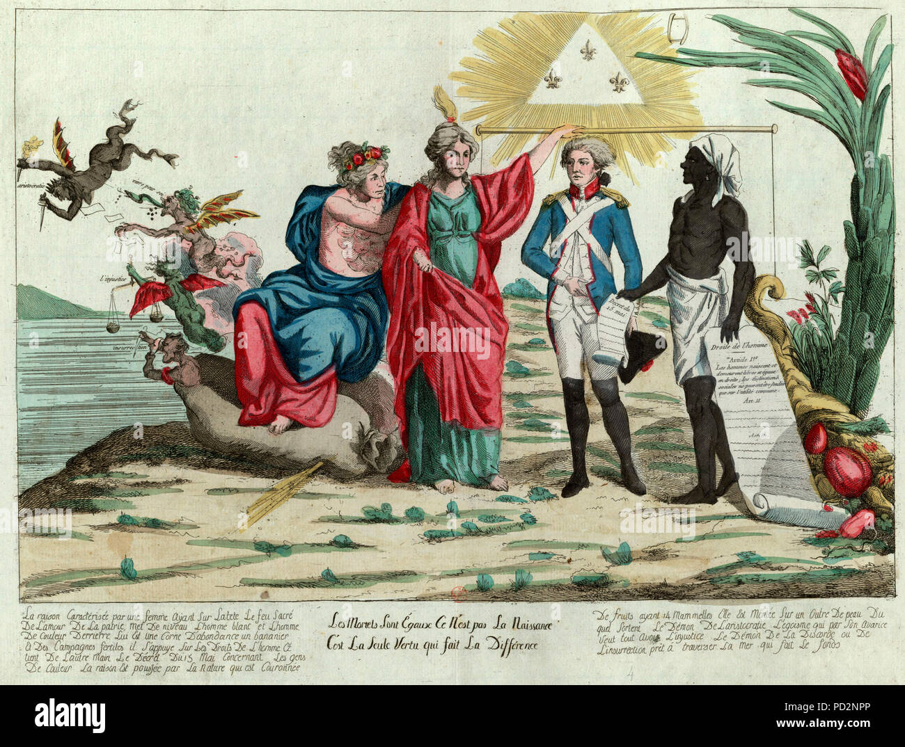 Sterblichen gleich sind, ist es nicht die Geburt, es ist die einzige Tugend, die den Unterschied macht... Plakat für die Freunde der Schwarzen 1794 Stockfoto