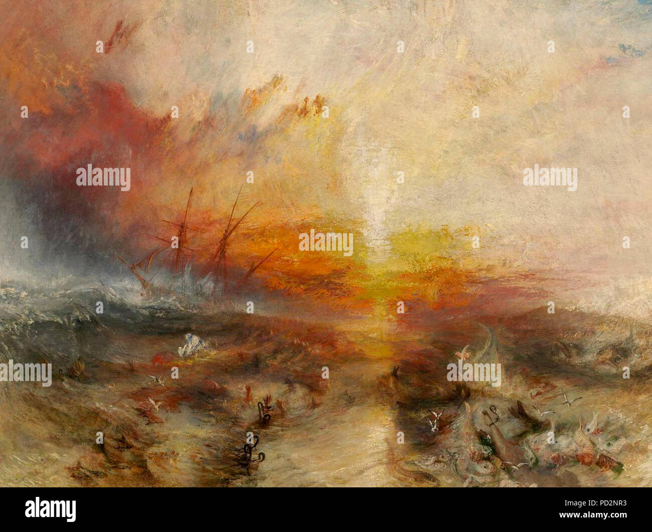 Der Slave Ship-Sklavenhändler über Bord werfen der Toten und Sterbenden â € "Typhoon. J. M. W. Turner, 1840 Stockfoto