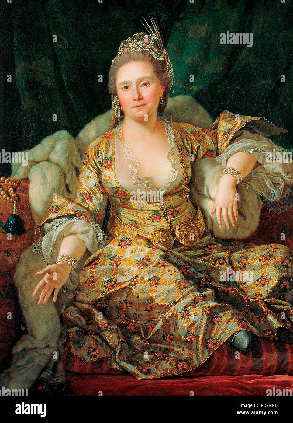 Porträt der Gräfin von Vergennes in Türkischen Attireontes von Vergennes in Türkischen Kleid - Antoine de Favray Stockfoto
