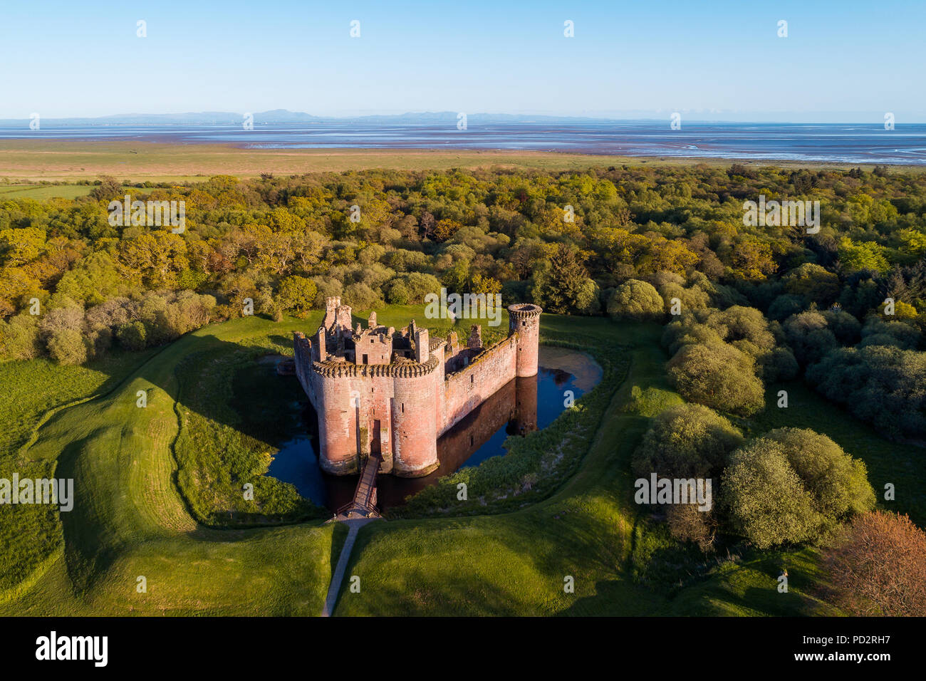 Caerlaverock Castle Ruine Stockfoto