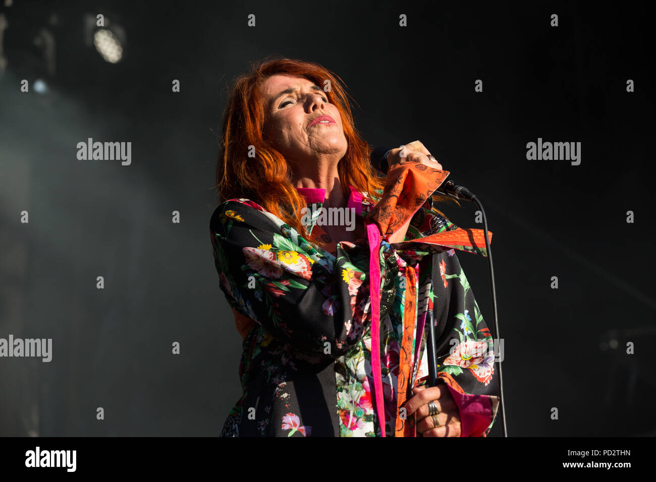 Norwegen, Fredrikstad - Juli 27., 2018. Die dänische Sängerin und Songwriterin Hanne Boel führt ein Live Konzert während der Norwegischen festival Månefestivalen 2018 in Fredrikstad. (Foto: Gonzales Foto - Brokvam Kjell). Stockfoto