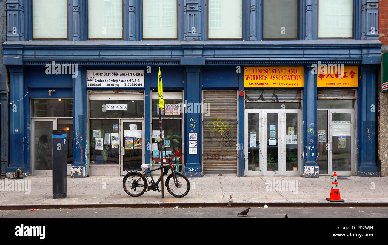 Peter Kwong Immigrant Workers Learning Center, National Mobilization Against Sweatshops, 345 Grand St, New York, NY. 紐約 Stockfoto