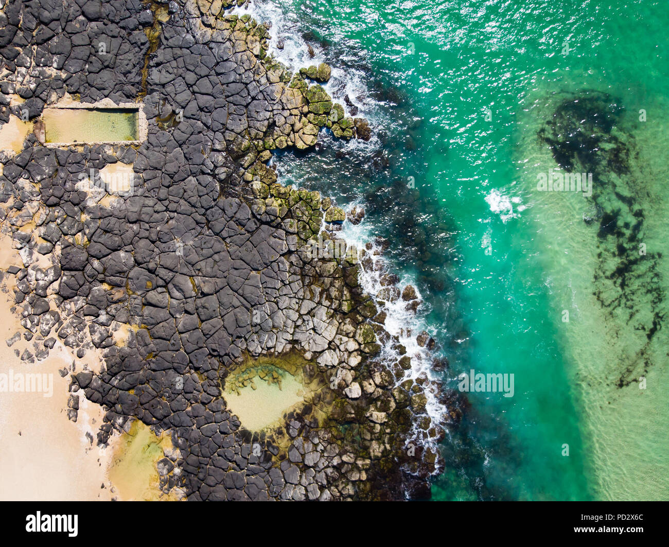 Antenne von Shelly Beach, Ballina NSW Australien Stockfoto