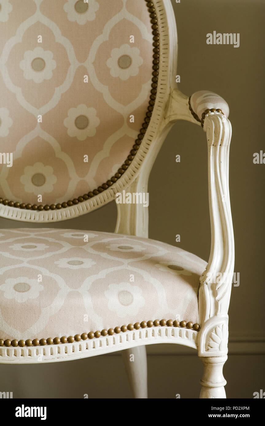 Close-up auf floralen Muster Stuhl Stockfoto