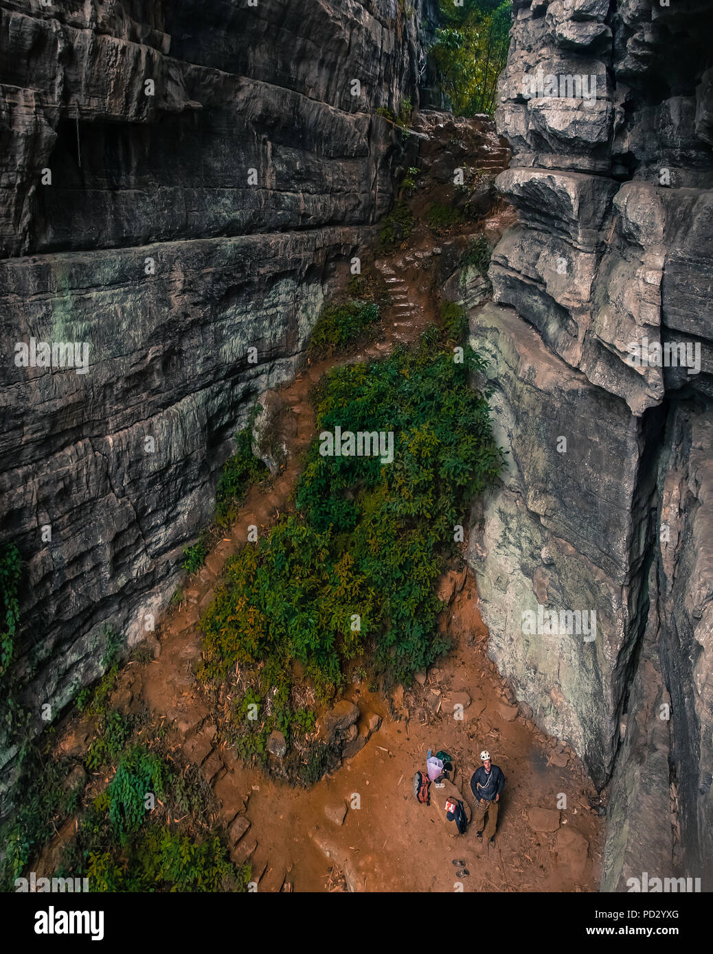 Sport Klettern auf Kalkstein, in Guilin, Guangxi, China Stockfoto