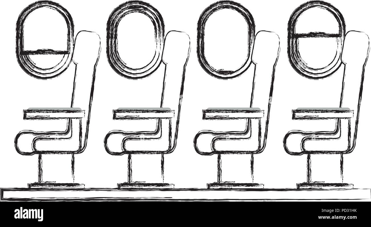 Flugzeug Stühle mit Windows Stock Vektor