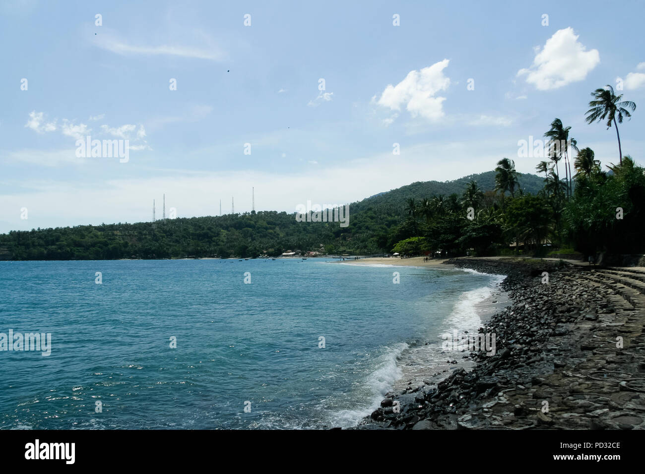 Lombok, Indonesien. Landschaft an der Küste auf der Insel Lombok. Stockfoto