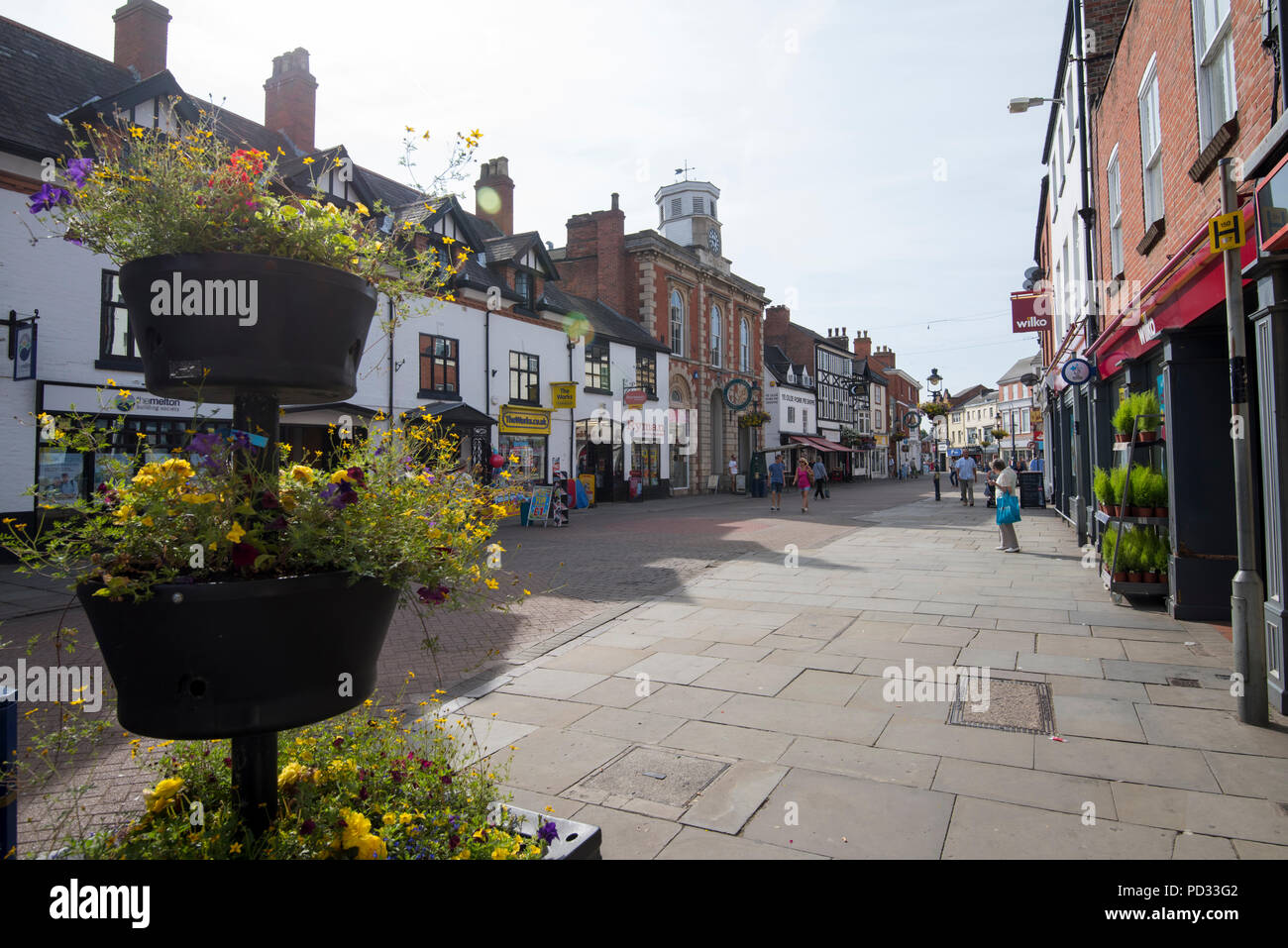 Nottingham Straße in Melton Mowbray, Leicestershire, England Großbritannien Stockfoto