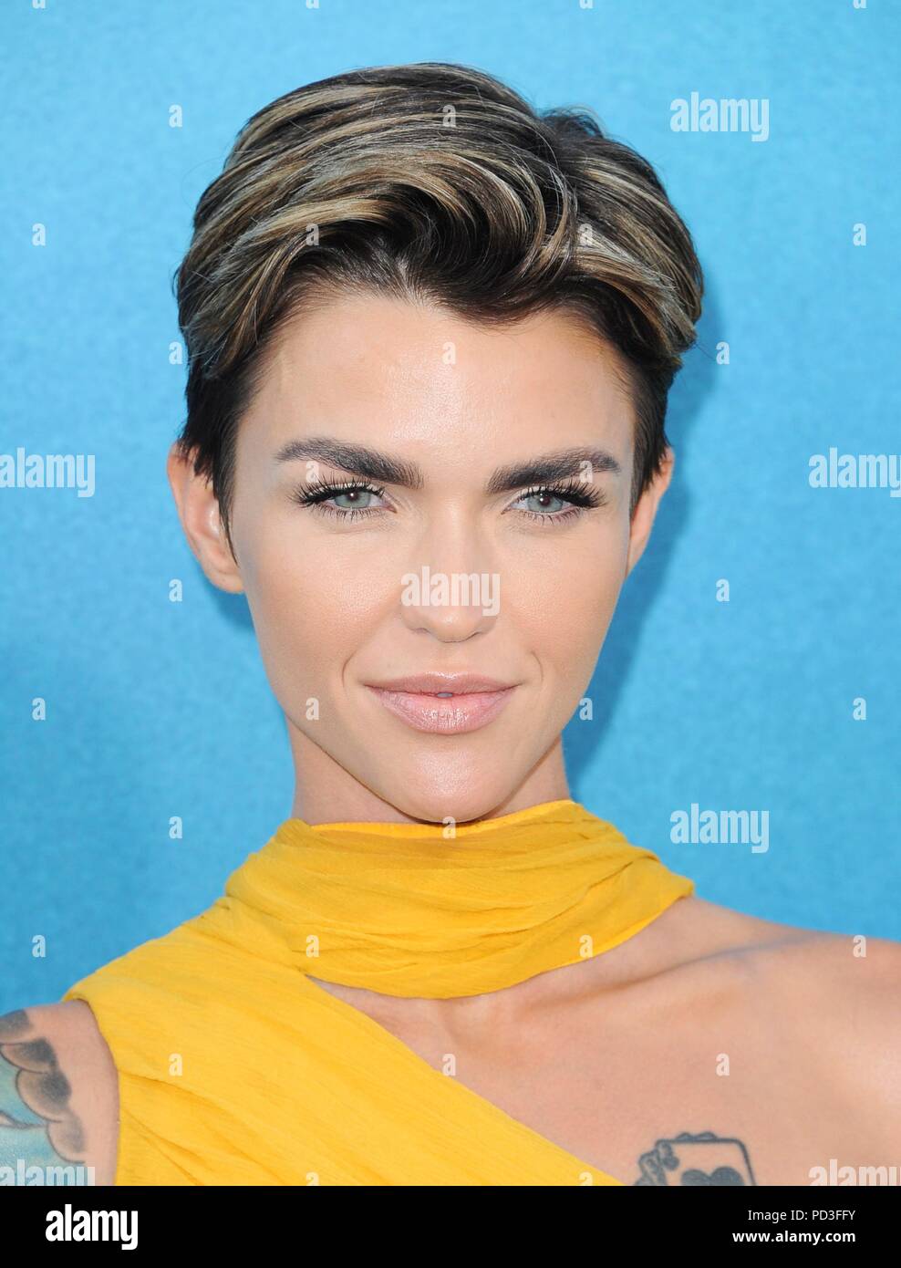 Los Angeles, CA, USA. 6 Aug, 2018. Ruby Rose in der Ankunftshalle für die MEG-Premiere, TCL Chinese Theatre (ehemals Grauman's), Los Angeles, CA August 6, 2018. Credit: Elizabeth Goodenough/Everett Collection/Alamy leben Nachrichten Stockfoto