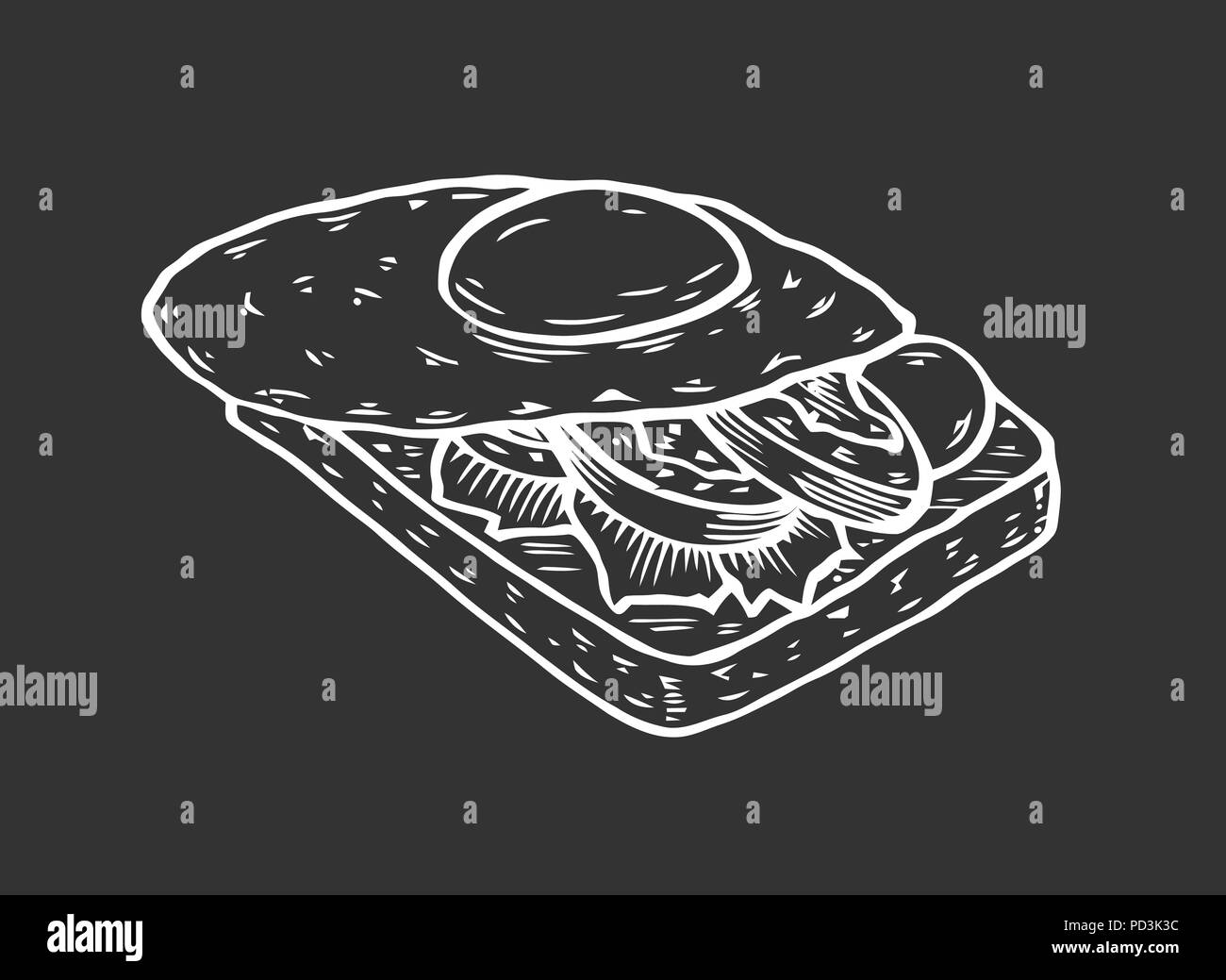 Sandwich mit Eiern Stock Vektor