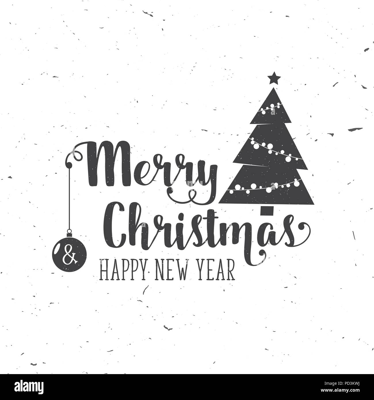 Frohe Weihnachten und guten Rutsch ins Neue Jahr Typografie 2017. Vector Illustration. Xmas retro Abzeichen. Konzept für Hemd oder Logo, Print, Stempel, Patch. Stock Vektor
