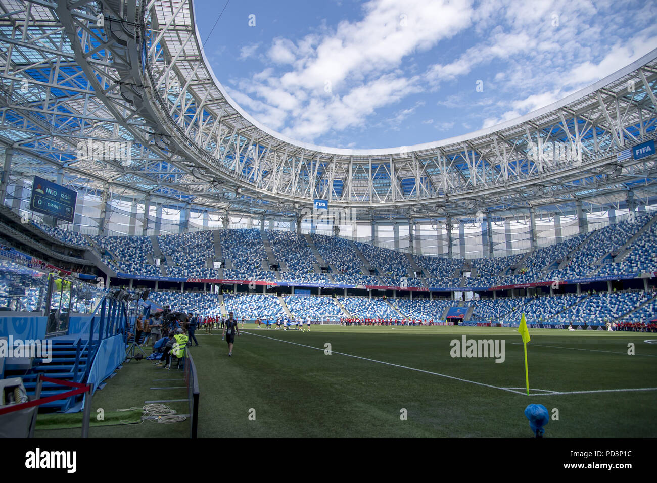 2018 FIFA WM-Viertelfinale Match zwischen Uruguay und Frankreich am Stadion in Nischni Nowgorod Nischni Nowgorod, Russland. Mit: Atmosphäre, wo: Nizhny Novgorod, Nishnij Nowgorod Oblast Kaliningrad, Russische Föderation Wann: 06 Aug 2018 Quelle: Anthony Stanley/WENN.com Stockfoto