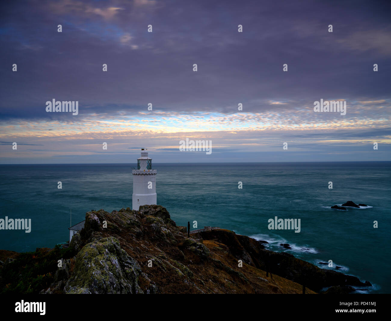 Sommer Sonnenuntergang am Startpunkt Licht in Devon, Großbritannien Stockfoto