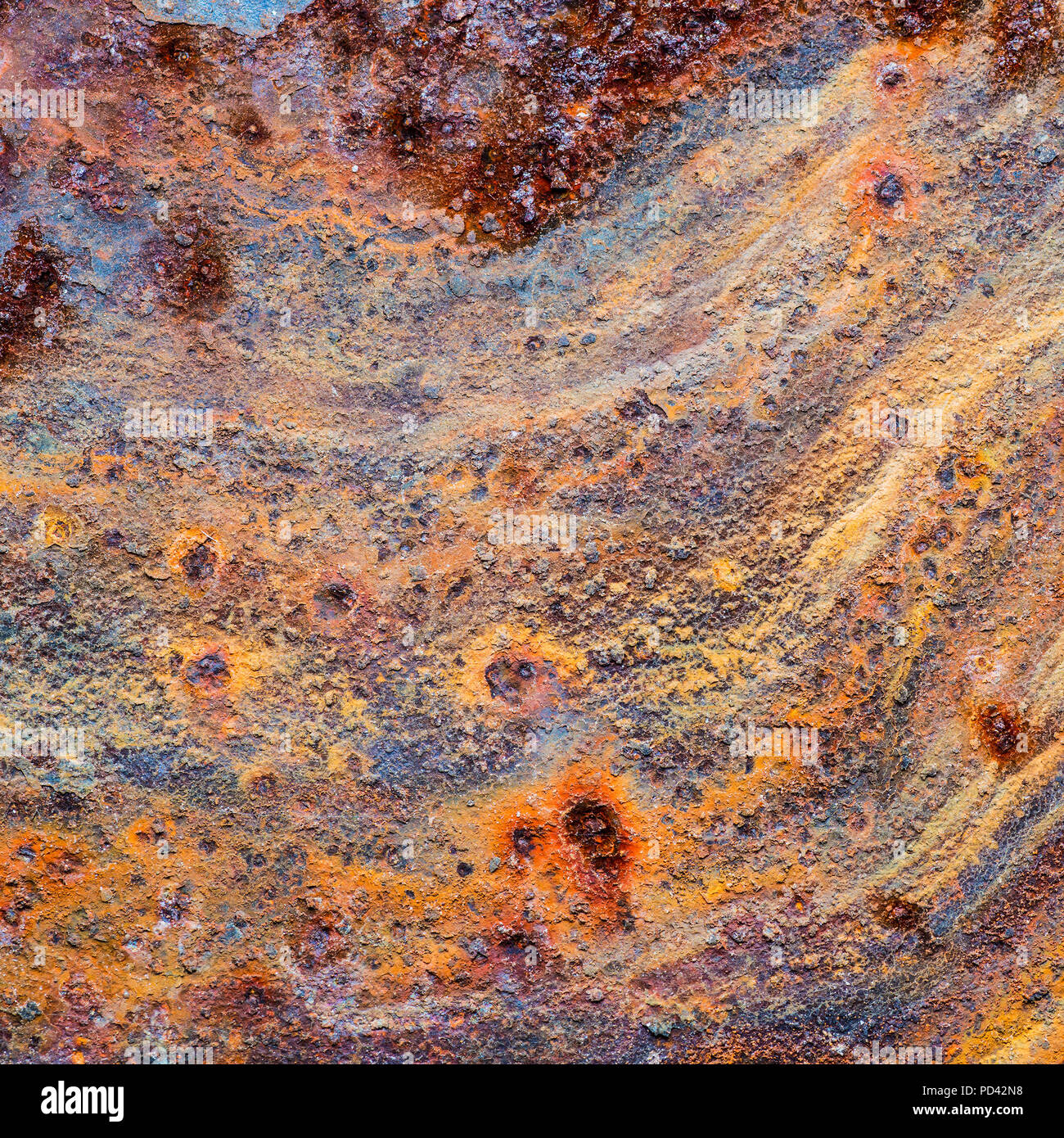 Abstrakte rostiges Metall rot bemalten Textur Hintergrund Stockfoto