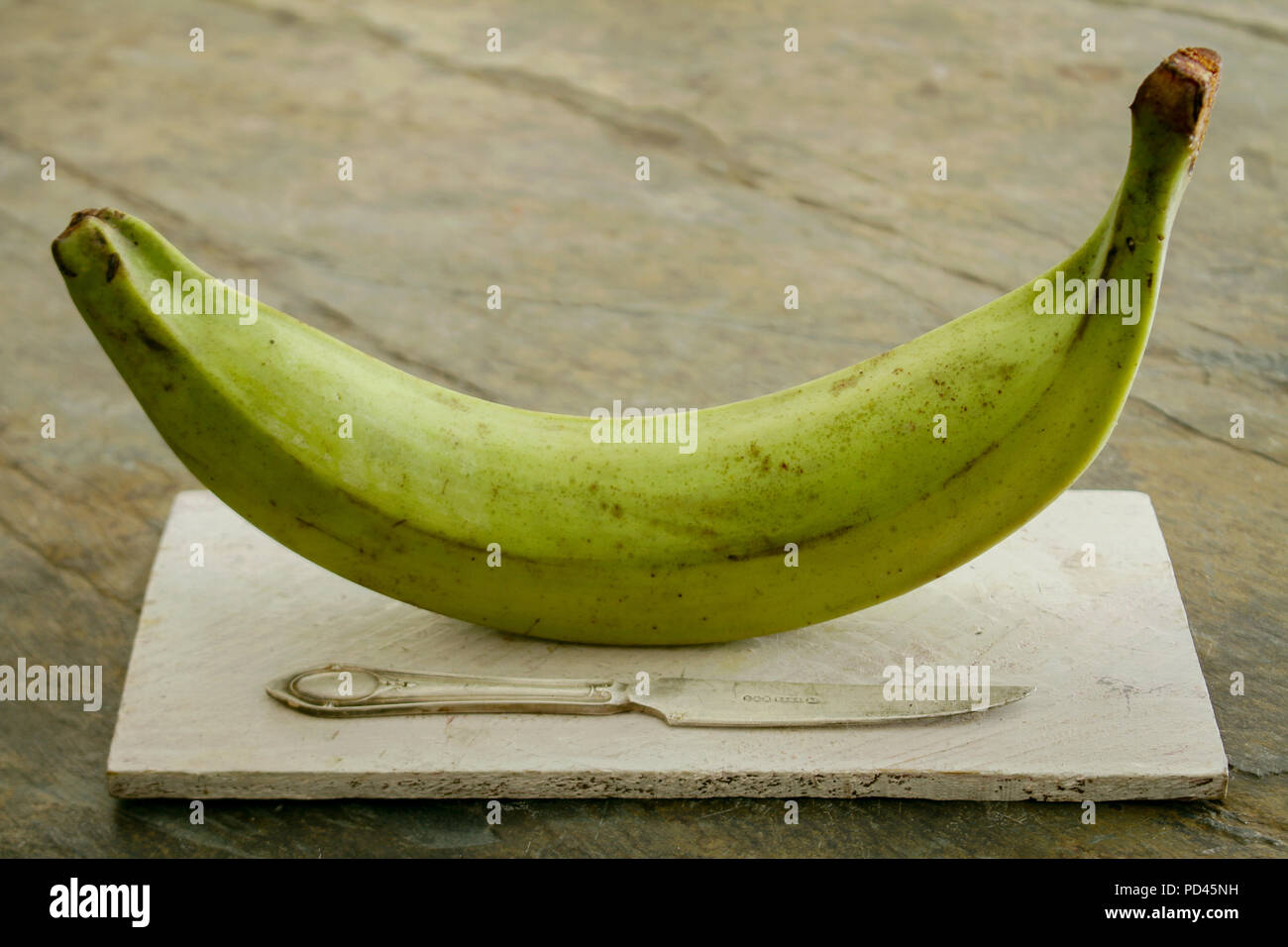 Vorbereitung kochbanane Obst Stockfoto