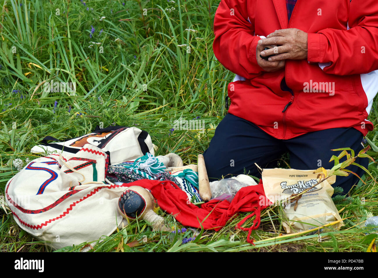 Heiliges Ritual Der First Nations, Nord-Quebec, Kanada Stockfoto