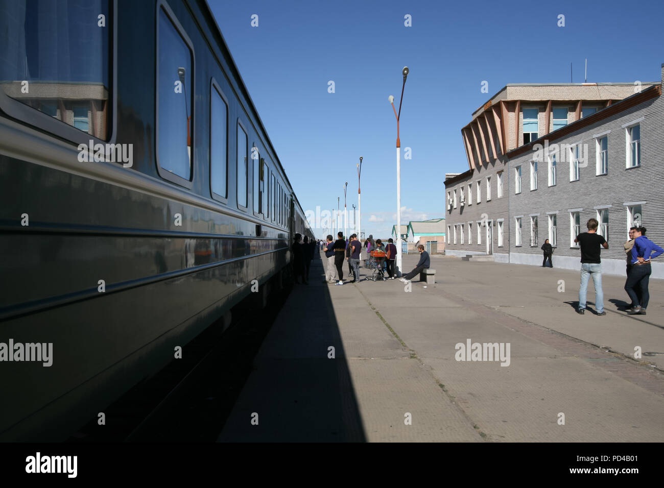 Im Schatten der transsiberian Express, Chor, Mongolei Stockfoto