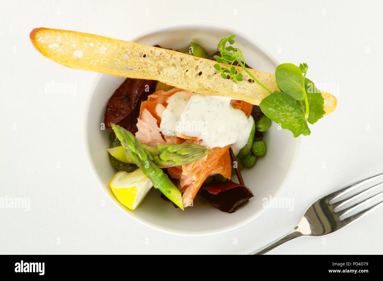 Warm geräucherter Lachs Vorspeise Stockfoto