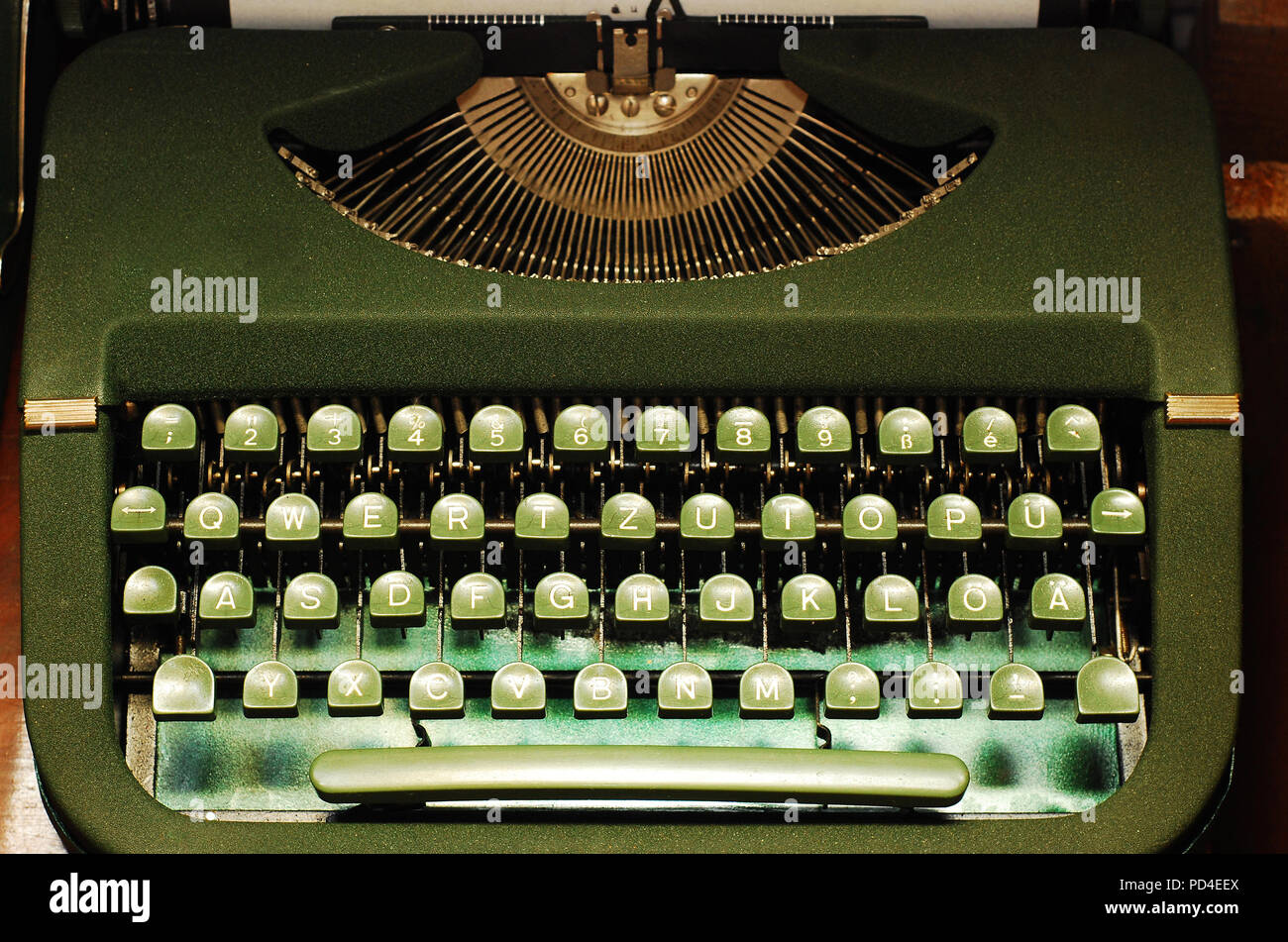 Tastatur-Detail von einer alten Schreibmaschine Stockfoto