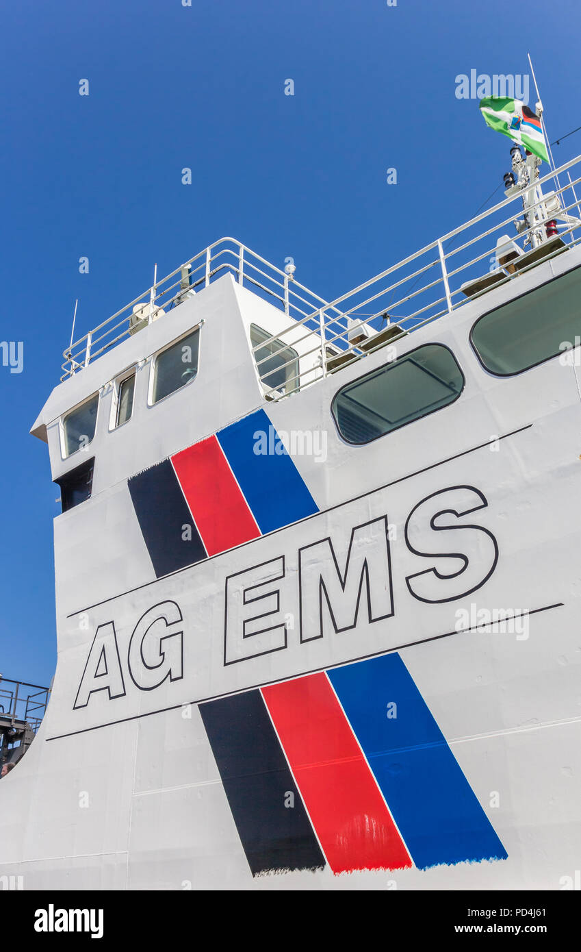 In der Nähe der Fähre segeln zwischen Borkum und dem deutschen Festland Stockfoto